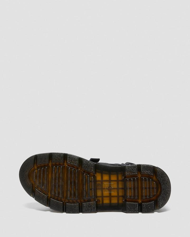 Black Men's Dr Martens Forster Webbing Strap Sandals | CA 637MQZ